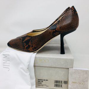 Jimmy Choo Women's Marcela 85 Snake Printed Heel Cuolo Pumps Size US 6.5 M